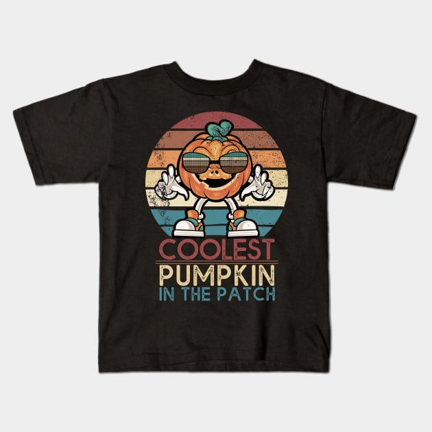 Retro Coolest Pumpkin In The Patch Halloween Boys Girls Men Kids T-Shirt by MasliankaStepan